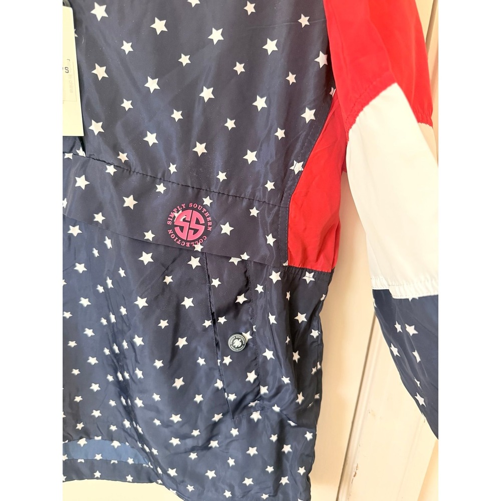 NWT SIMPLY SOUTHERN red white blue pullover popover windbreaker jacket American - Picture 6 of 9